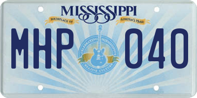 MS license plate MHP040