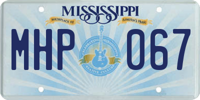 MS license plate MHP067