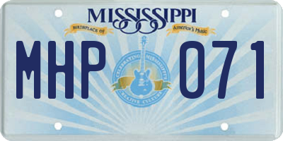 MS license plate MHP071