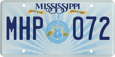 MS license plate MHP072