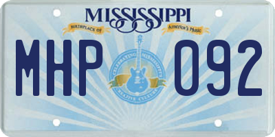 MS license plate MHP092