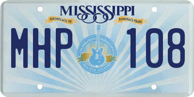 MS license plate MHP108