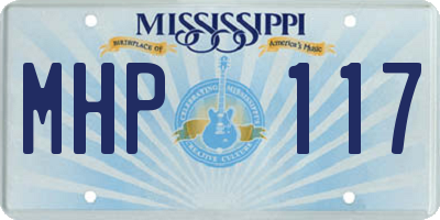 MS license plate MHP117