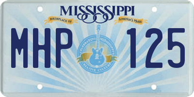 MS license plate MHP125