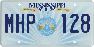 MS license plate MHP128