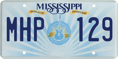 MS license plate MHP129
