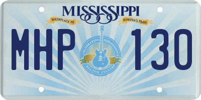 MS license plate MHP130