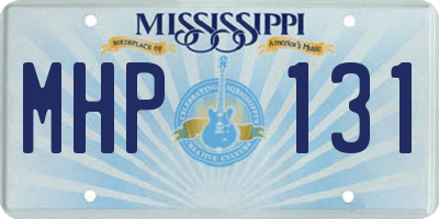 MS license plate MHP131