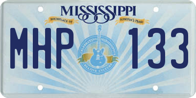 MS license plate MHP133