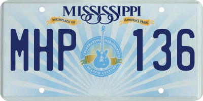 MS license plate MHP136