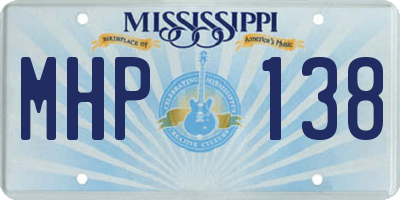 MS license plate MHP138