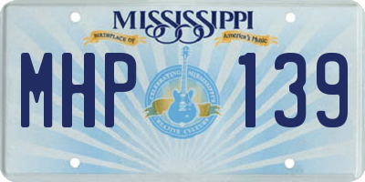 MS license plate MHP139