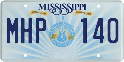 MS license plate MHP140