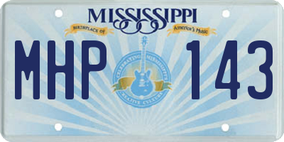 MS license plate MHP143