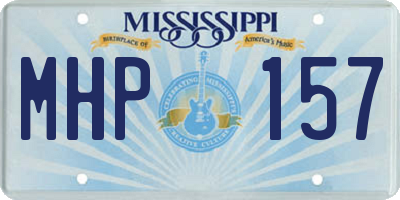 MS license plate MHP157