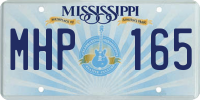 MS license plate MHP165