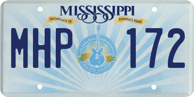 MS license plate MHP172