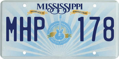 MS license plate MHP178