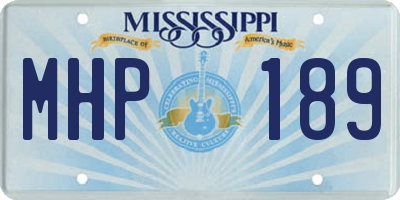 MS license plate MHP189