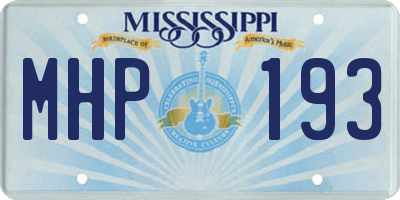 MS license plate MHP193