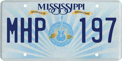 MS license plate MHP197