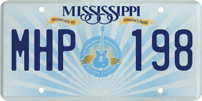 MS license plate MHP198