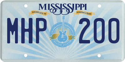 MS license plate MHP200