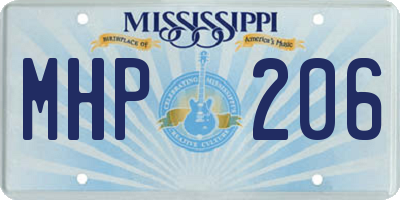 MS license plate MHP206
