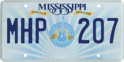 MS license plate MHP207
