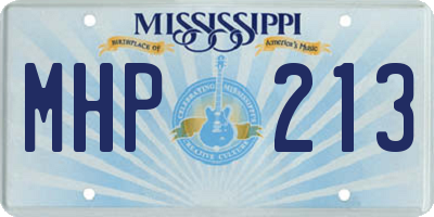 MS license plate MHP213