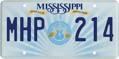 MS license plate MHP214