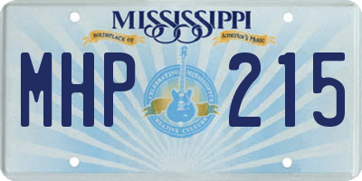 MS license plate MHP215