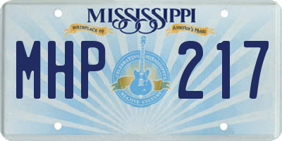 MS license plate MHP217