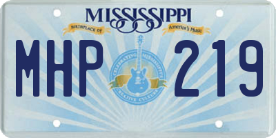 MS license plate MHP219
