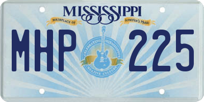 MS license plate MHP225