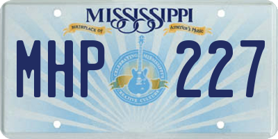 MS license plate MHP227