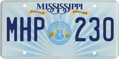 MS license plate MHP230