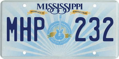 MS license plate MHP232
