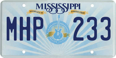 MS license plate MHP233