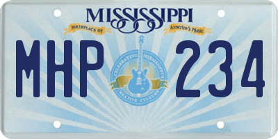 MS license plate MHP234