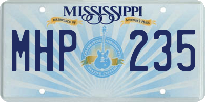 MS license plate MHP235