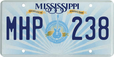 MS license plate MHP238