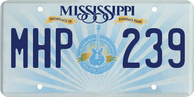 MS license plate MHP239