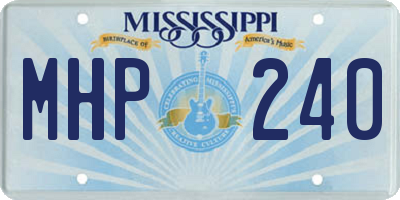 MS license plate MHP240