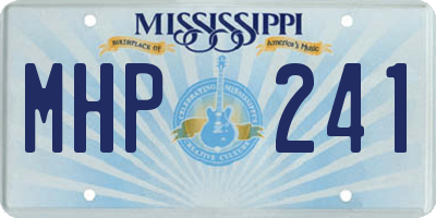MS license plate MHP241