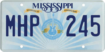 MS license plate MHP245