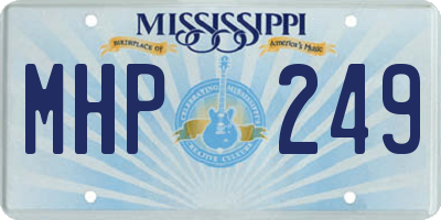 MS license plate MHP249