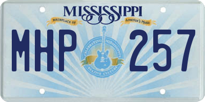 MS license plate MHP257