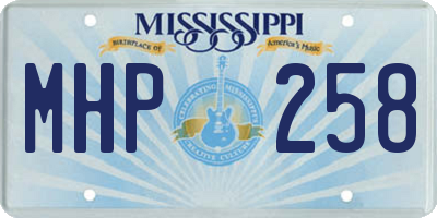MS license plate MHP258