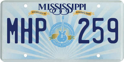 MS license plate MHP259